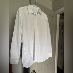 Bespoke White Men's Long-Sleeve Dress Shirt